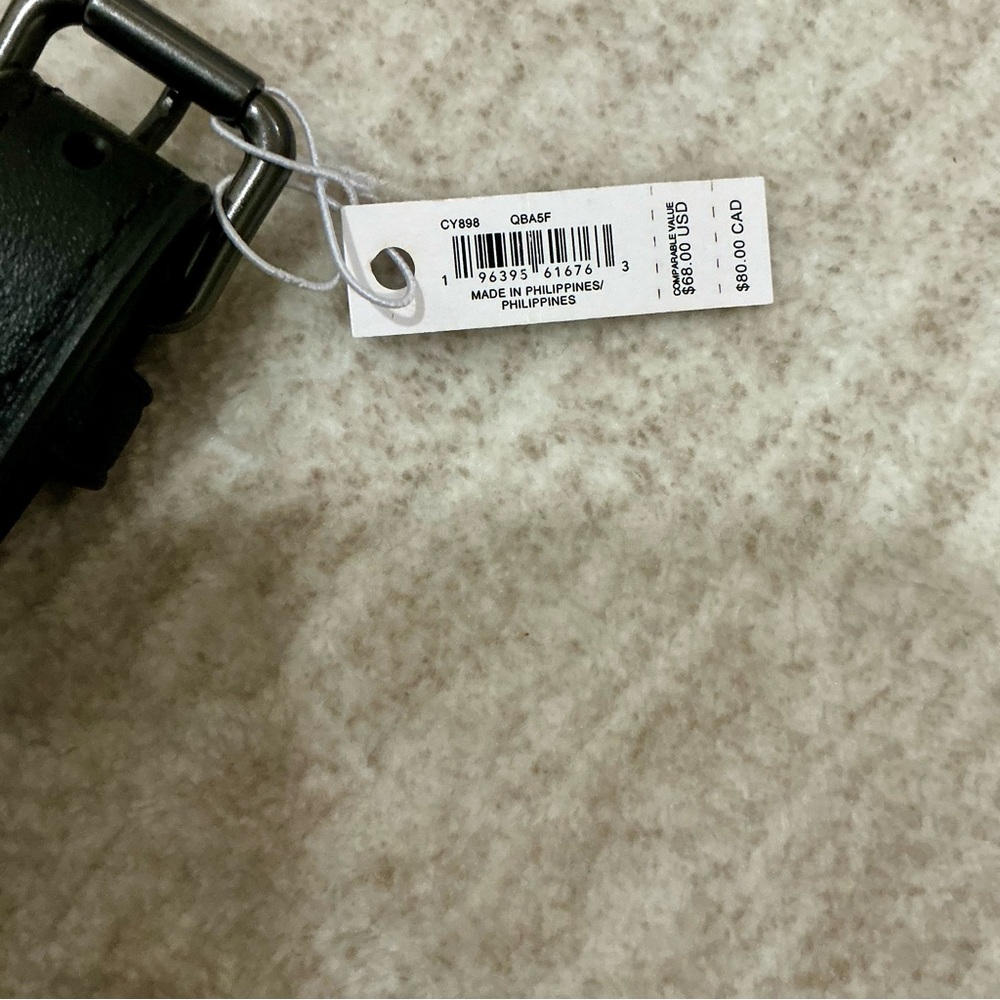 ‼️SOLD‼️✨💎NWT💎✨ COACH Graphite Luggage Tag with the leather logo on front. - Picture 4 of 4